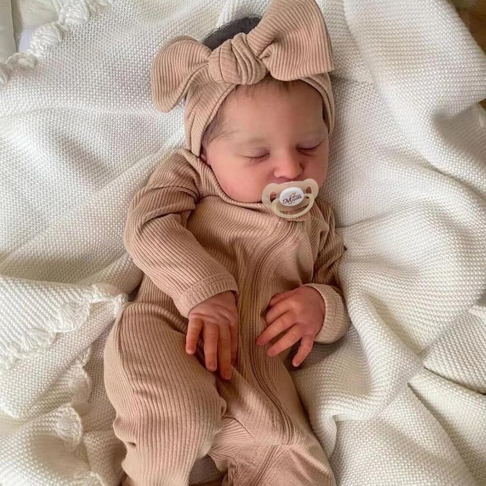 🆕20Inches Soft Cloth Body Sleeping Newborn Baby Dolls with Feeding Accessories